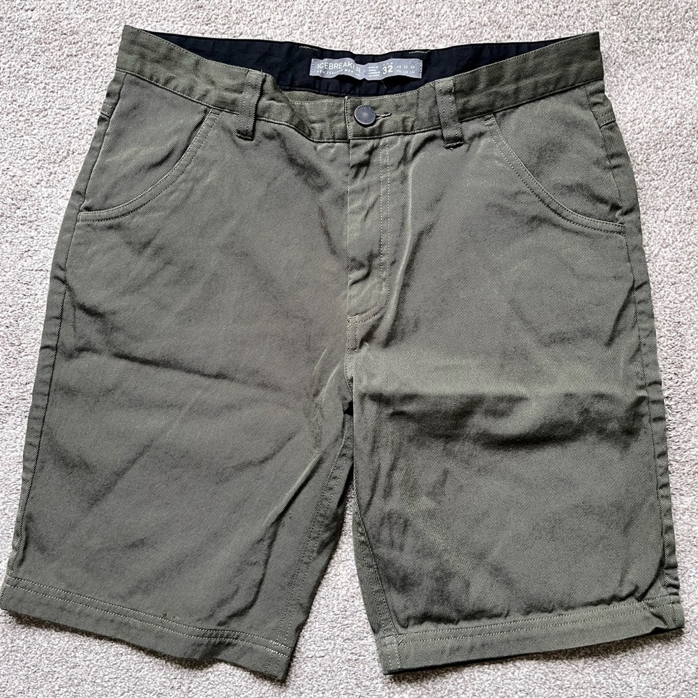 Mens Icebreaker Merino Wool Blend 8” Casual Outdoor Shorts Size 32 Midweight